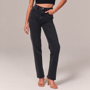 Abercrombie Black Curve Love Ultra High Rise 90s Straight Jean 28L